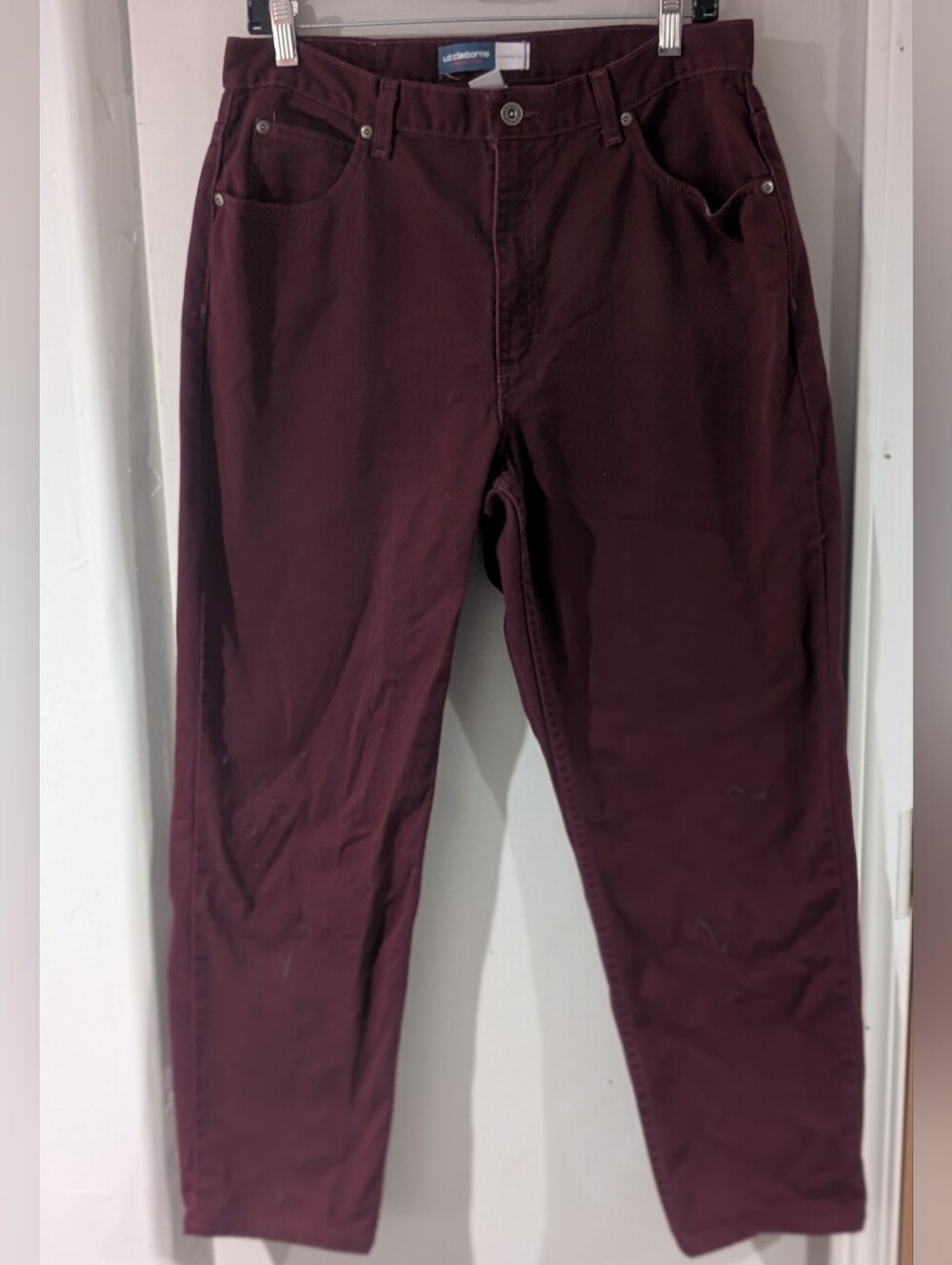 Burgundy Straight-Leg Pants
